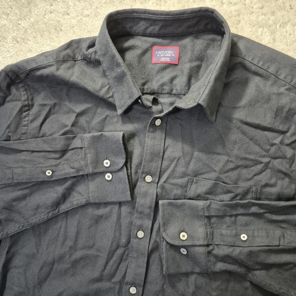 UNTUCKit Other - UNTUCKit Sherwood Flannel Shirt Mens 2XL Black Button Up Cotton Preppy Office